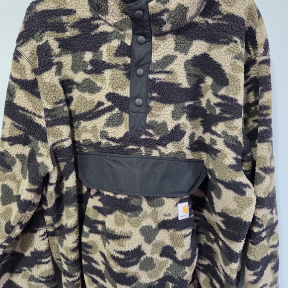 Carhartt Other - Carhartt Men’s XL Camouflage Relaxed Fit 1/4 Snap Pile Fleece Pullover Jacket